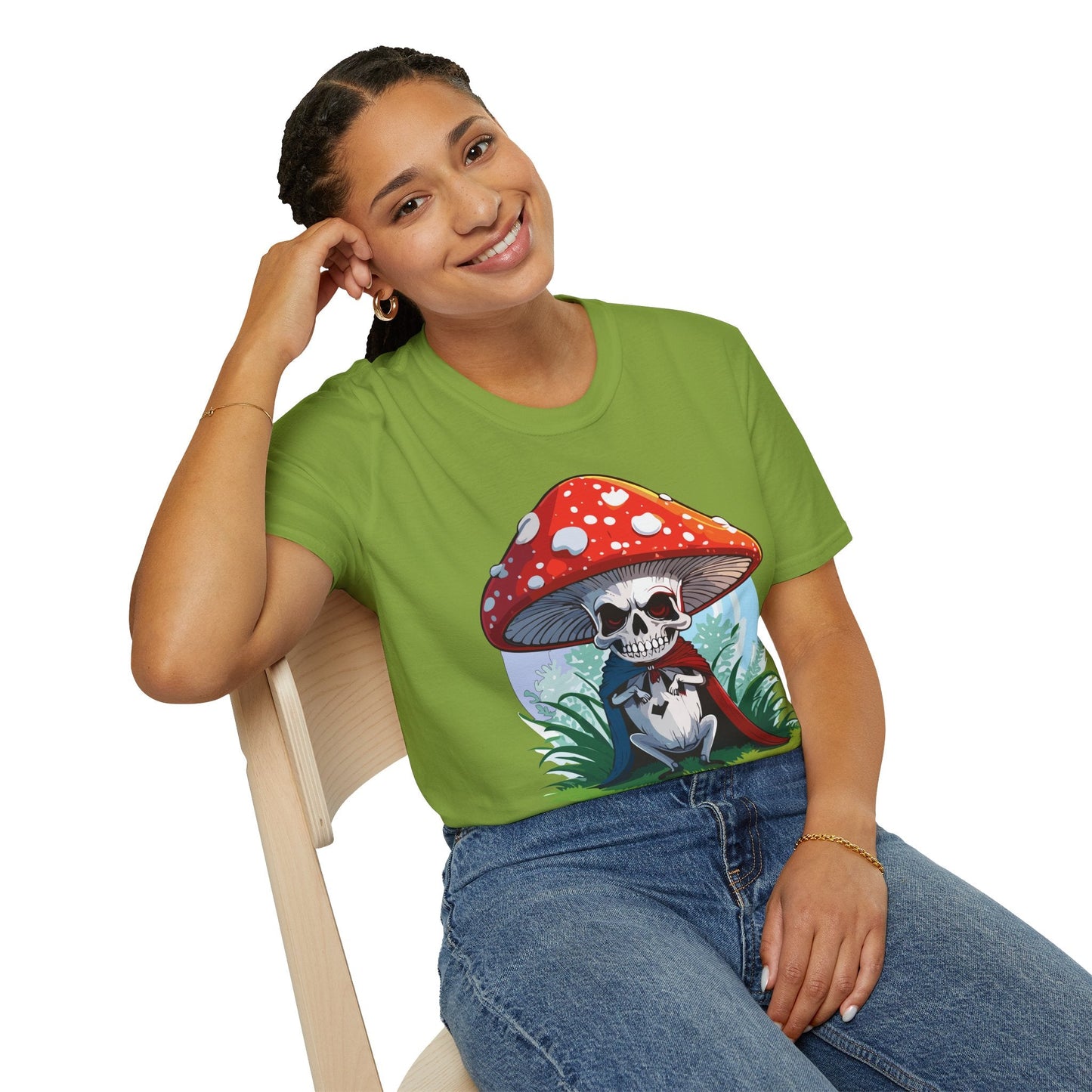 Mashroom Tee Shirt Unisex Gildan Softstyle Short Sleeve Cotton Tee With Funny Mashroom Graphic