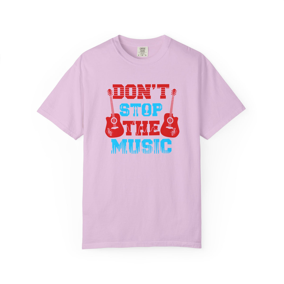 Don t Stop the Music T-Shirt Acoustic Guitar Typography Graphic Unisex Cotton Tee 042