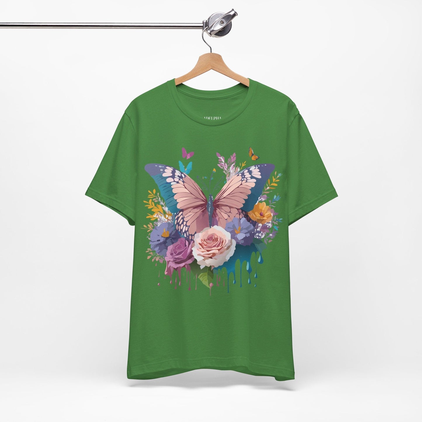 Butterfly Graphic Unisex 100 Cotton Lightweight Vintage Floral Design Jersey Tee 43
