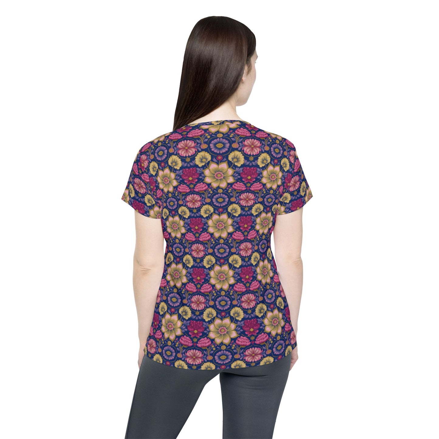 Women Poly T-Shirt with Floral Print