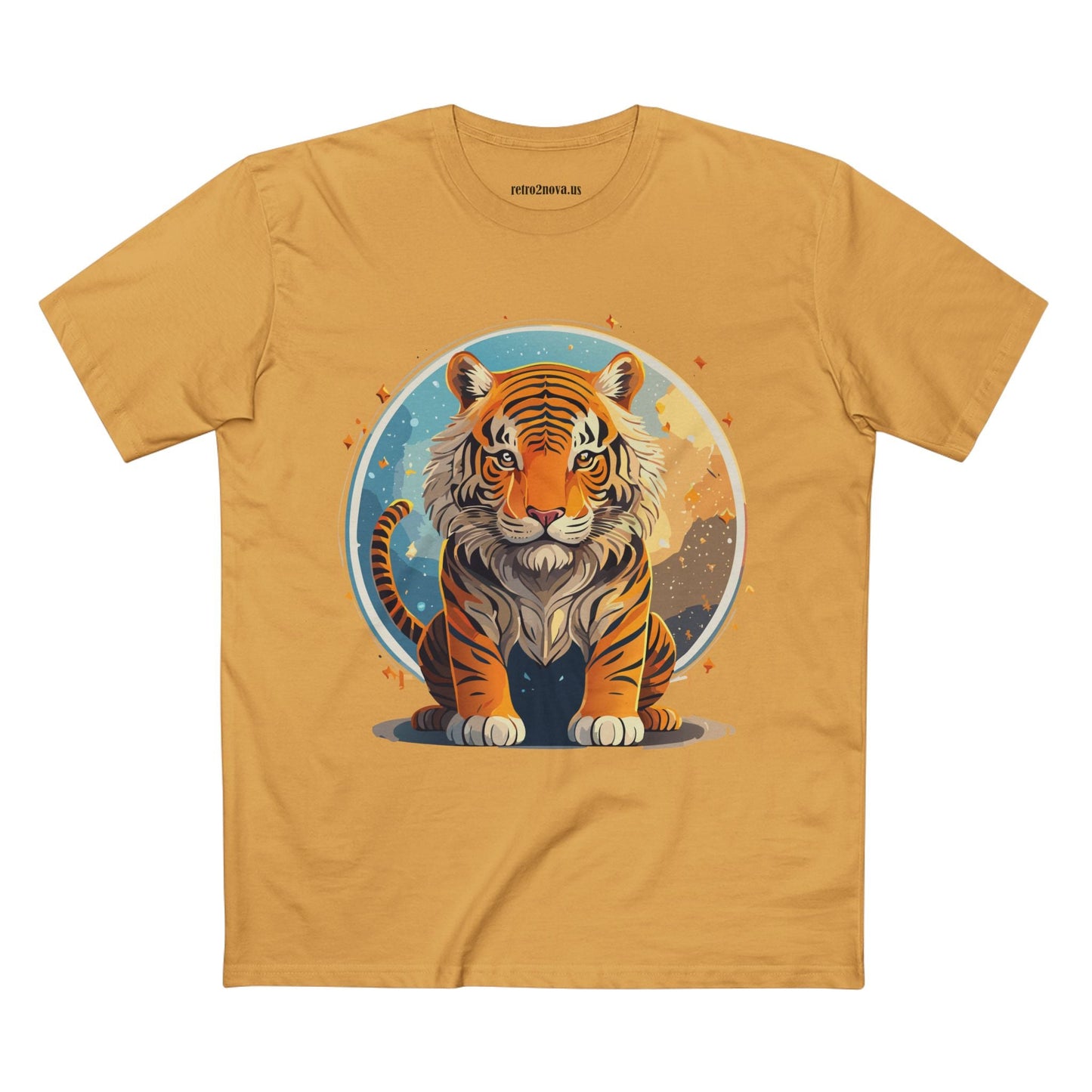 Unisex Premium Cotton Staple Tee With Original Tiger Art Design From Retro2Nova Art Collection For Everyday Comfort