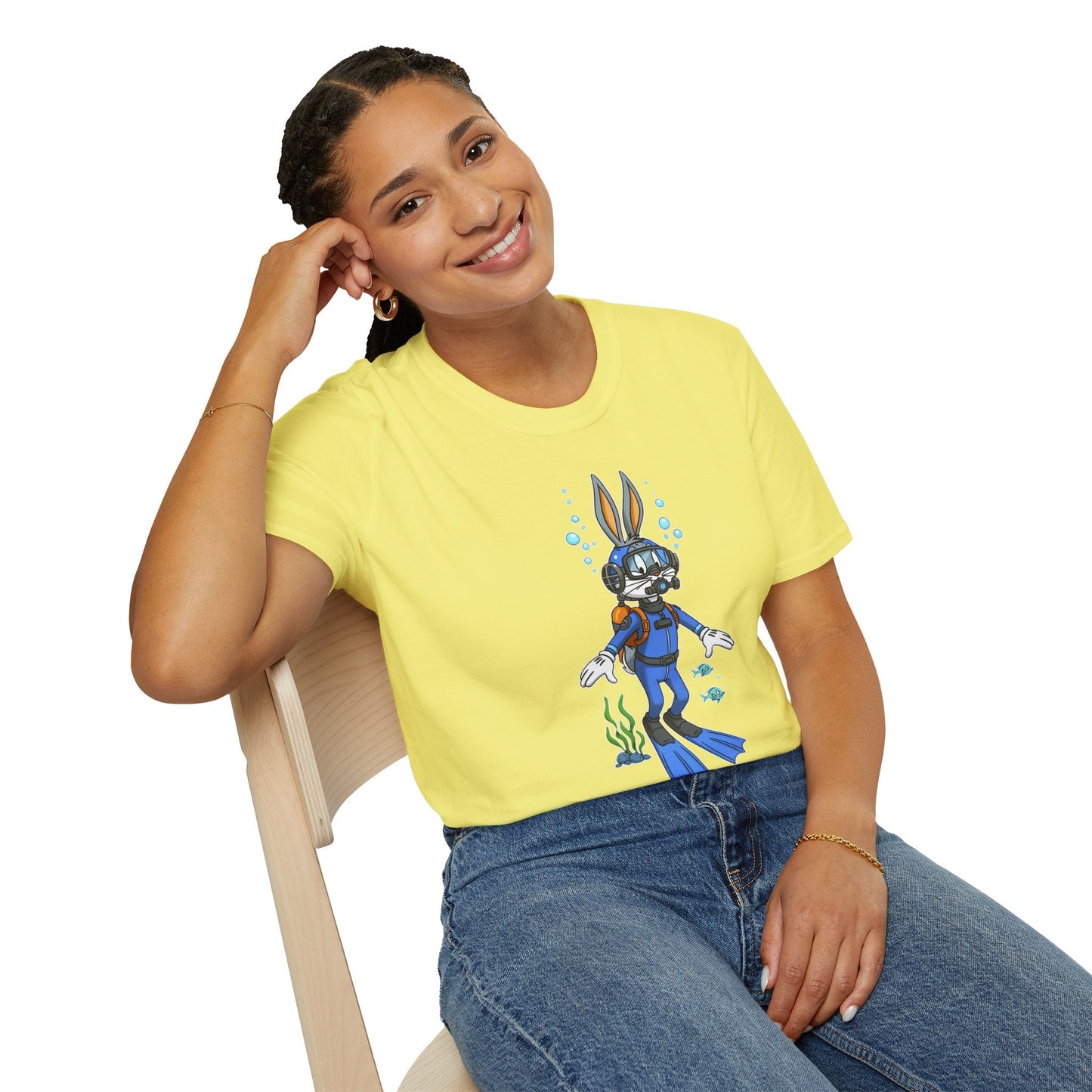 Bugs Bunny T Shirt Unisex Short Sleeve Cartoon Tee Gildan Softstyle 64000 Cotton