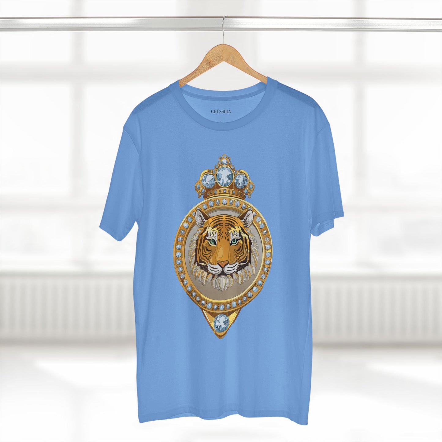 Tiger Graphic Unisex 100 Cotton Tee With Unique Animal Golden Medallion Art Design 2