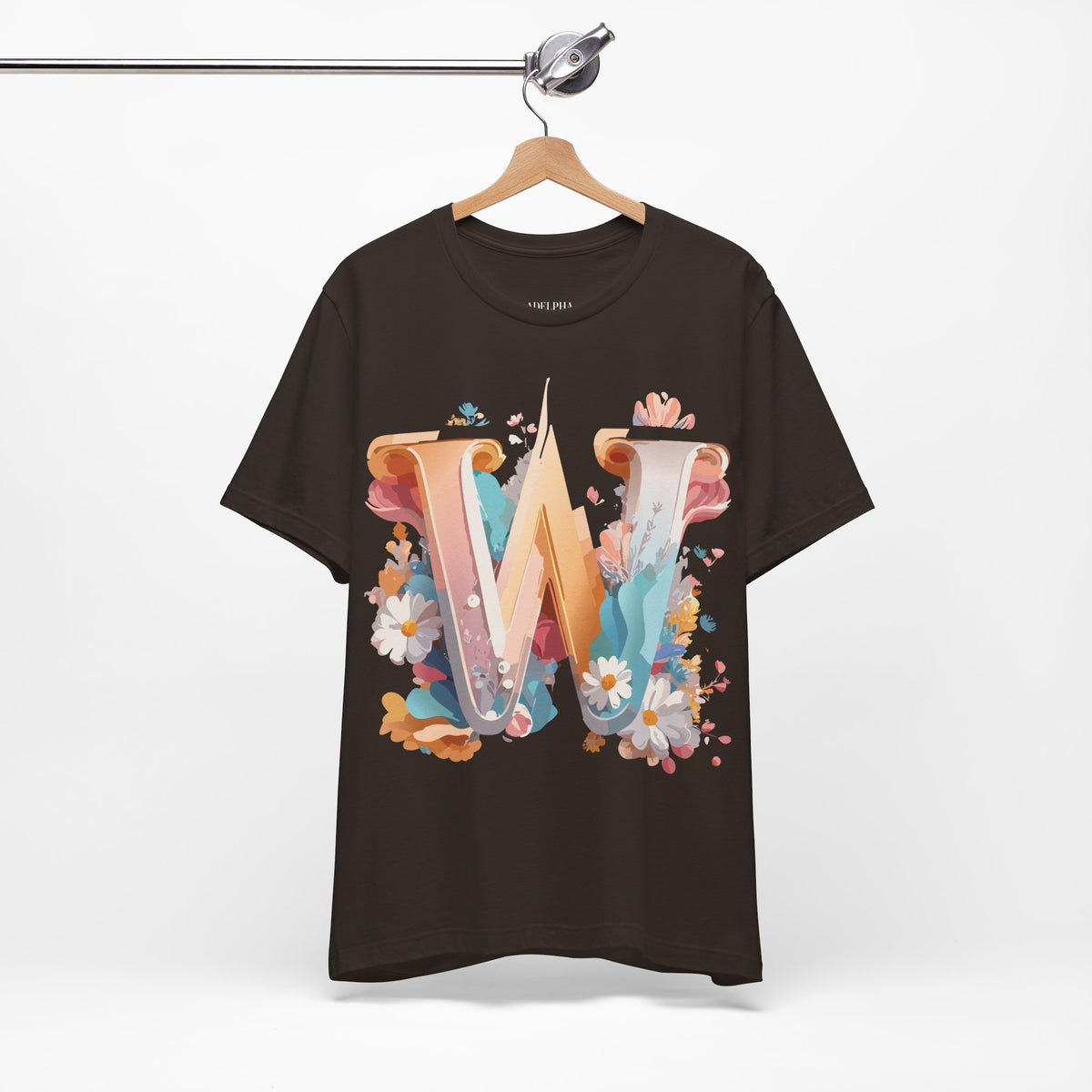 Letter W Graphic Unisex Cotton Bella+Canvas Tee with Art Letter Design