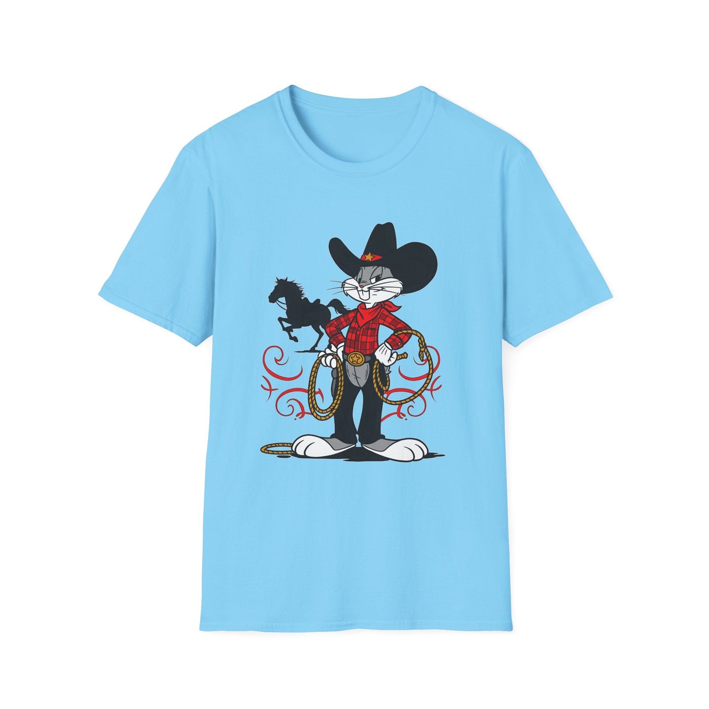 Bugs Bunny T Shirt Unisex Cartoon Tee Softstyle 64000 100 Percent Ring Spun Cotton
