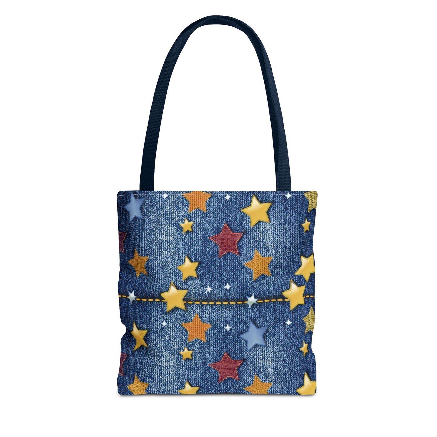 Denim Fabric Imitation Print Unisex Canvas Bag Poly Spun 3 Sizes Tote Bag 181-4