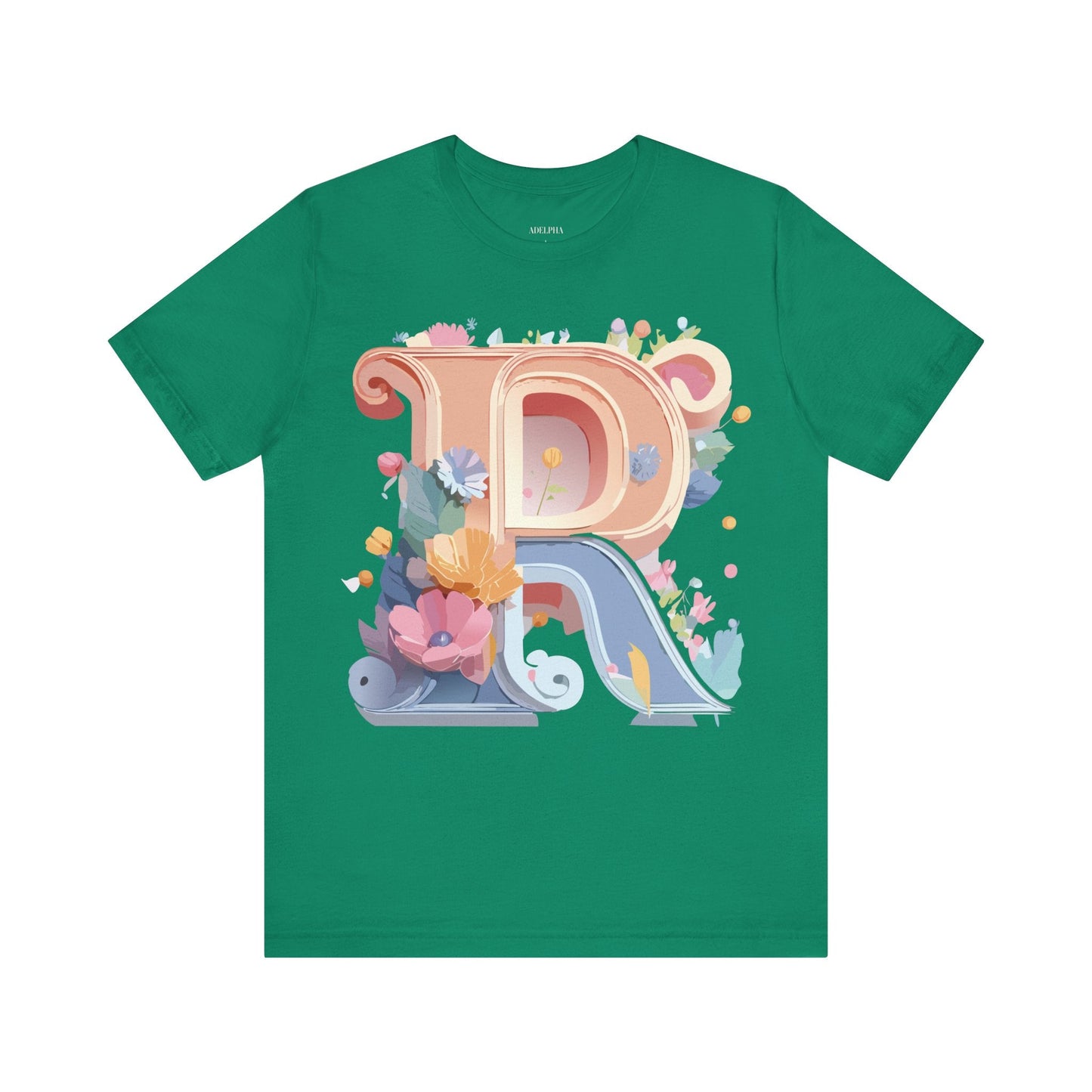 Letter R Shirt Unisex Graphic Tee Premium Cotton Vintage Inspired Art By Adelpha Short Sleeve
