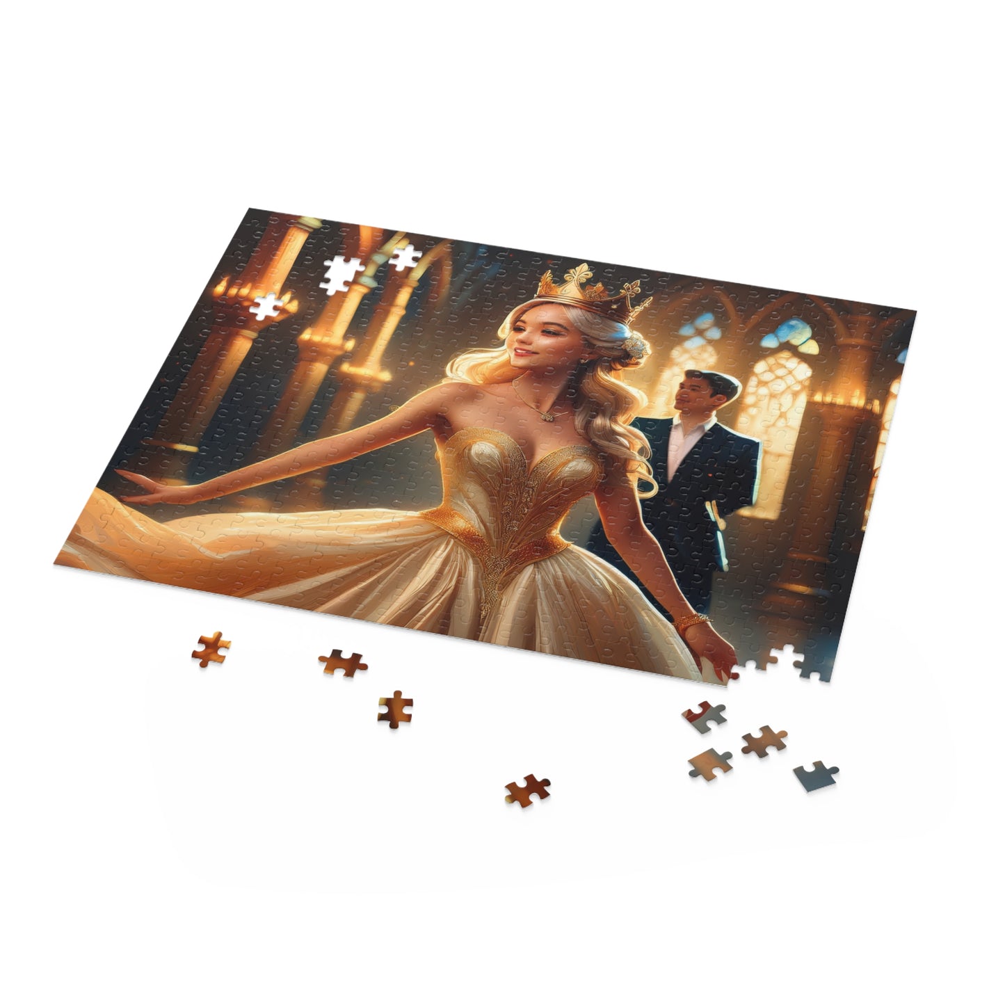Prince and Princess Puzzle 500-Chipboard Pieces in Box | Kids Puzzles Size: 16" x 20",  Ages 9+ and Family pn38