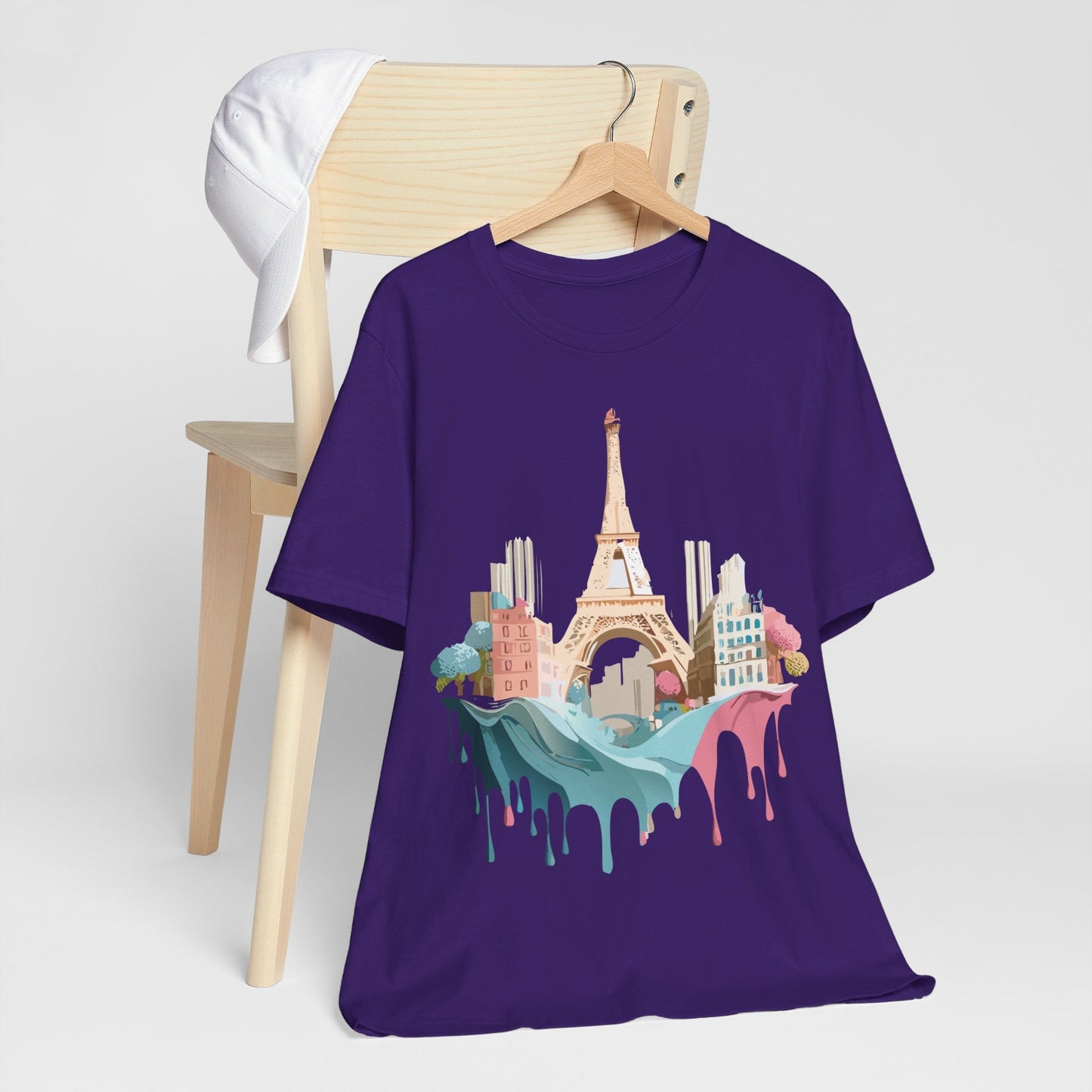 Paris Tourist Graphic Tee Unisex Jersey Short Sleeve Art Design By Vintage Inspired