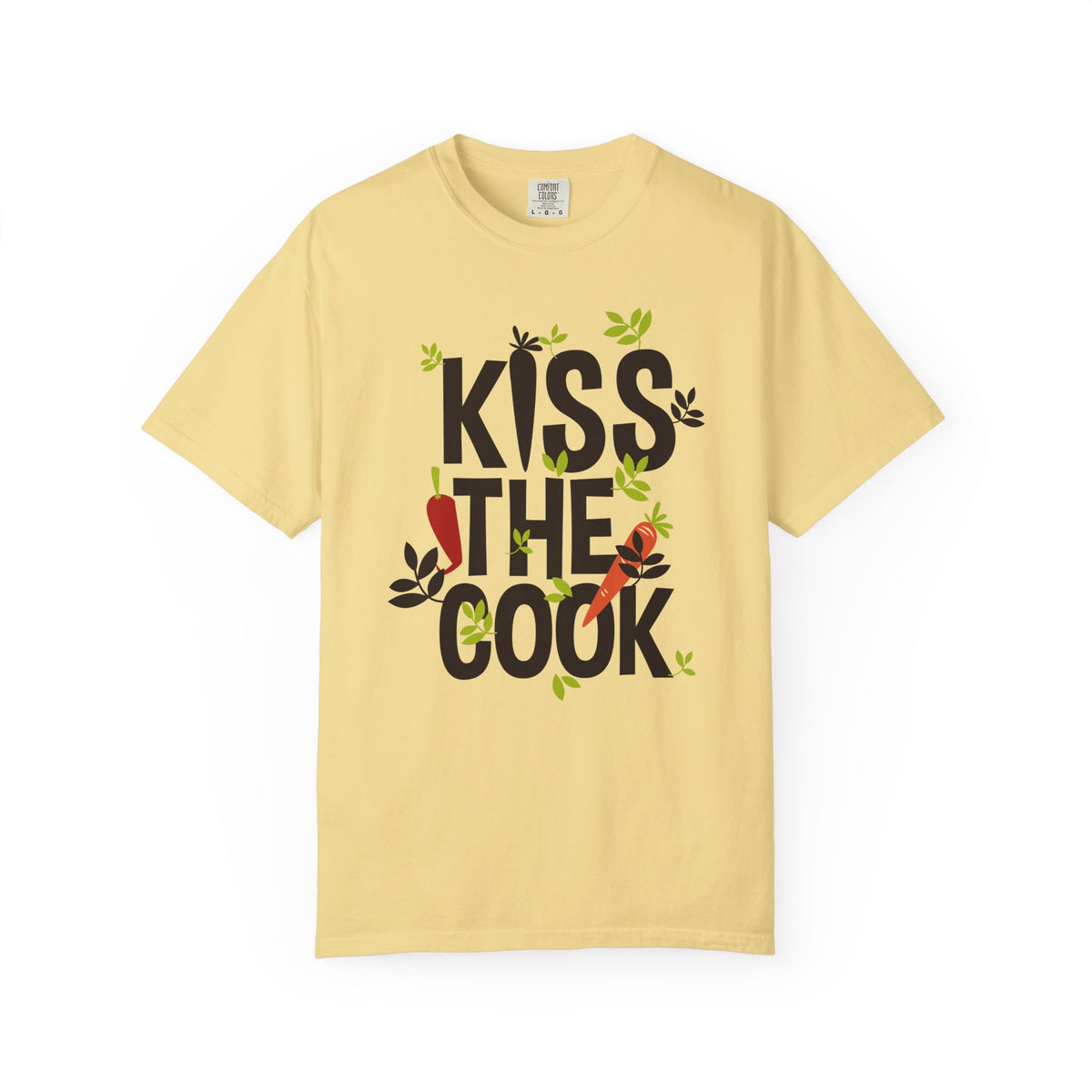 Kiss The Cook Chef Kitchen Cooking Graphic Unisex Comfort Colors Garment-Dyed Heavyweight 100 Cotton Art Design T-Shirt w6