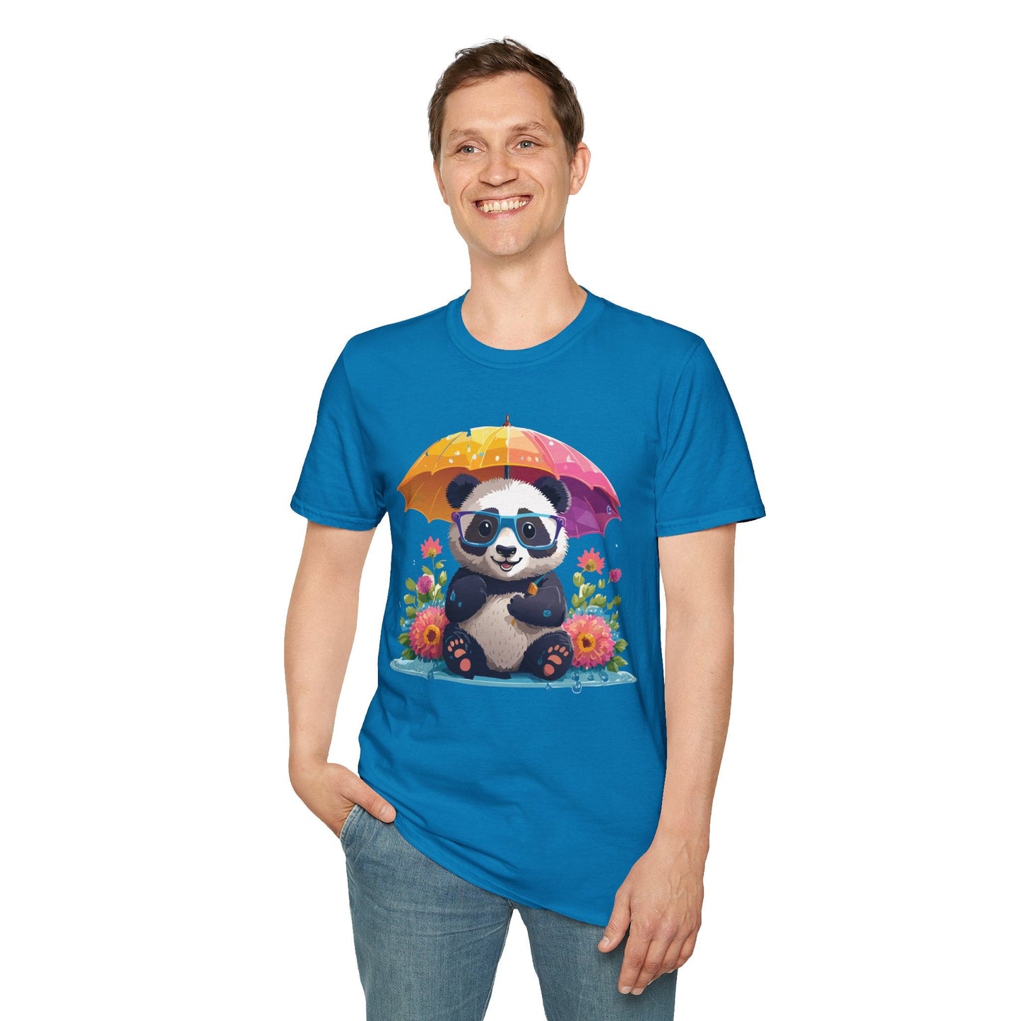 Unisex Panda Shirt Softstyle Tee 100 Percent Ring Spun Cotton Comfortable Animal Tee