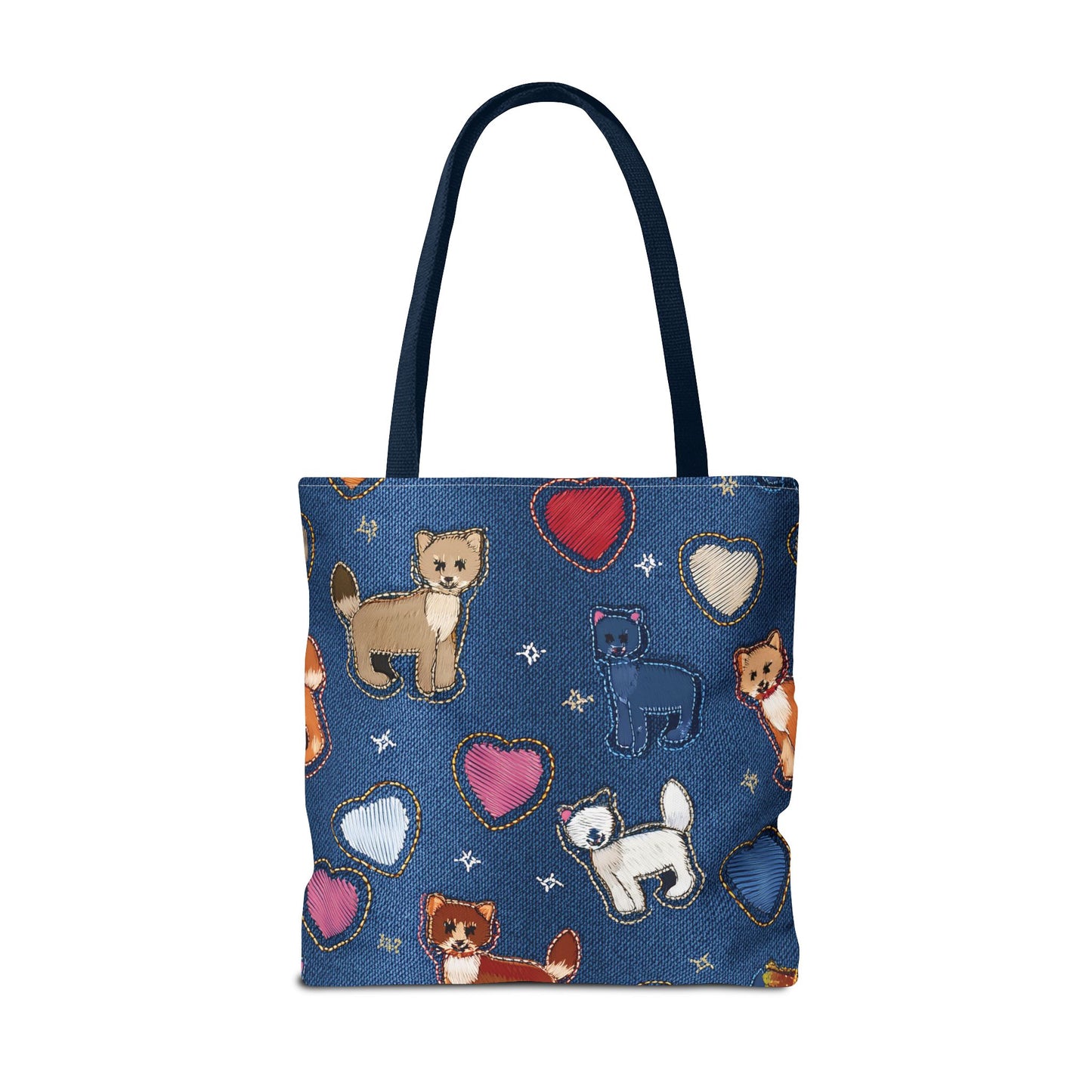 Love Day Graphic Design Denim Fabric Imitation Print Unisex Canvas Bag POLY 3 Sizes Tote Bag 201-6