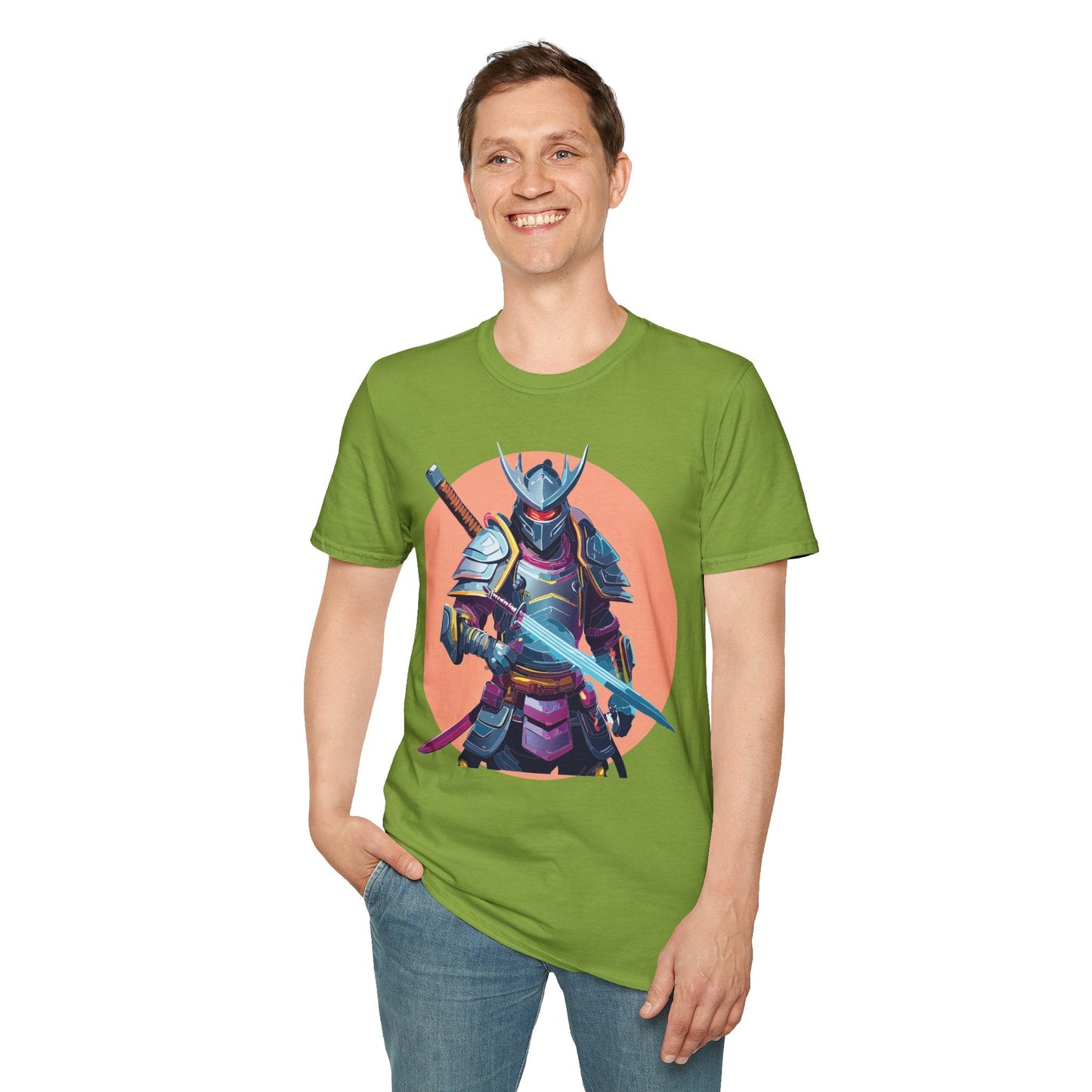 Samurai Shirt Unisex Tee Gildan Softstyle 64000 One Hundred Percent Ring Spun Cotton Comfort
