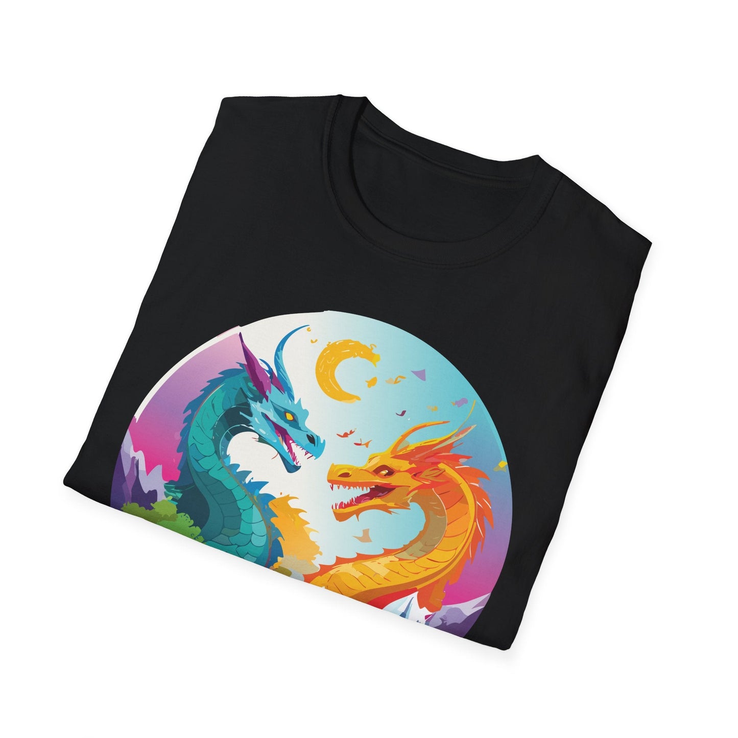 Dragon Graphic Unisex Cotton Softstyle Art Design Tee With Animals 29