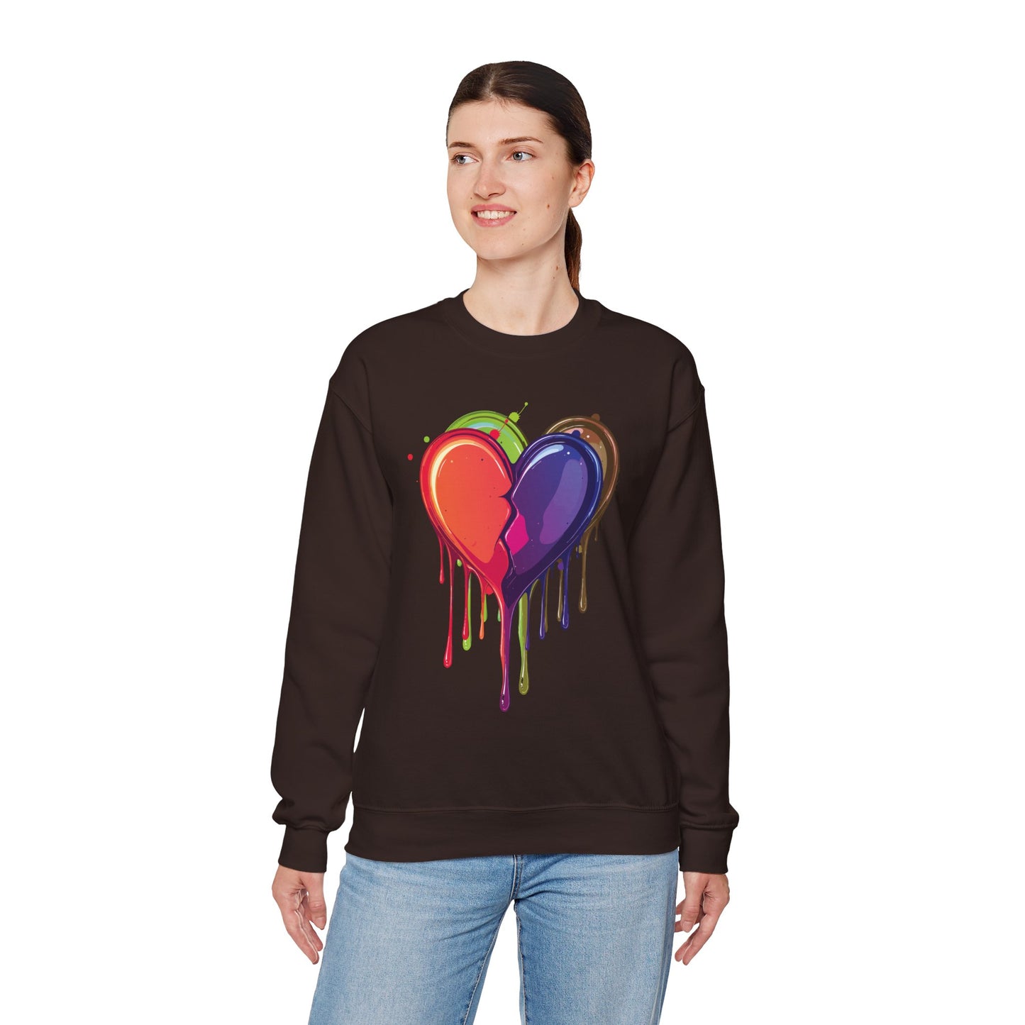 Double Bleeding Heart Sweatshirt, Big Heart Sweatshirt, Love Sweatshirt, Valentine's Day Sweatshirt, Heart Sweatshirt 119