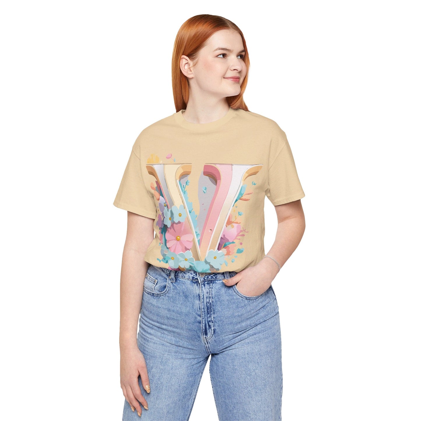 Adelpha Letter V Shirt Graphic Tee Unisex Jersey Short Sleeve Vintage Inspired Design