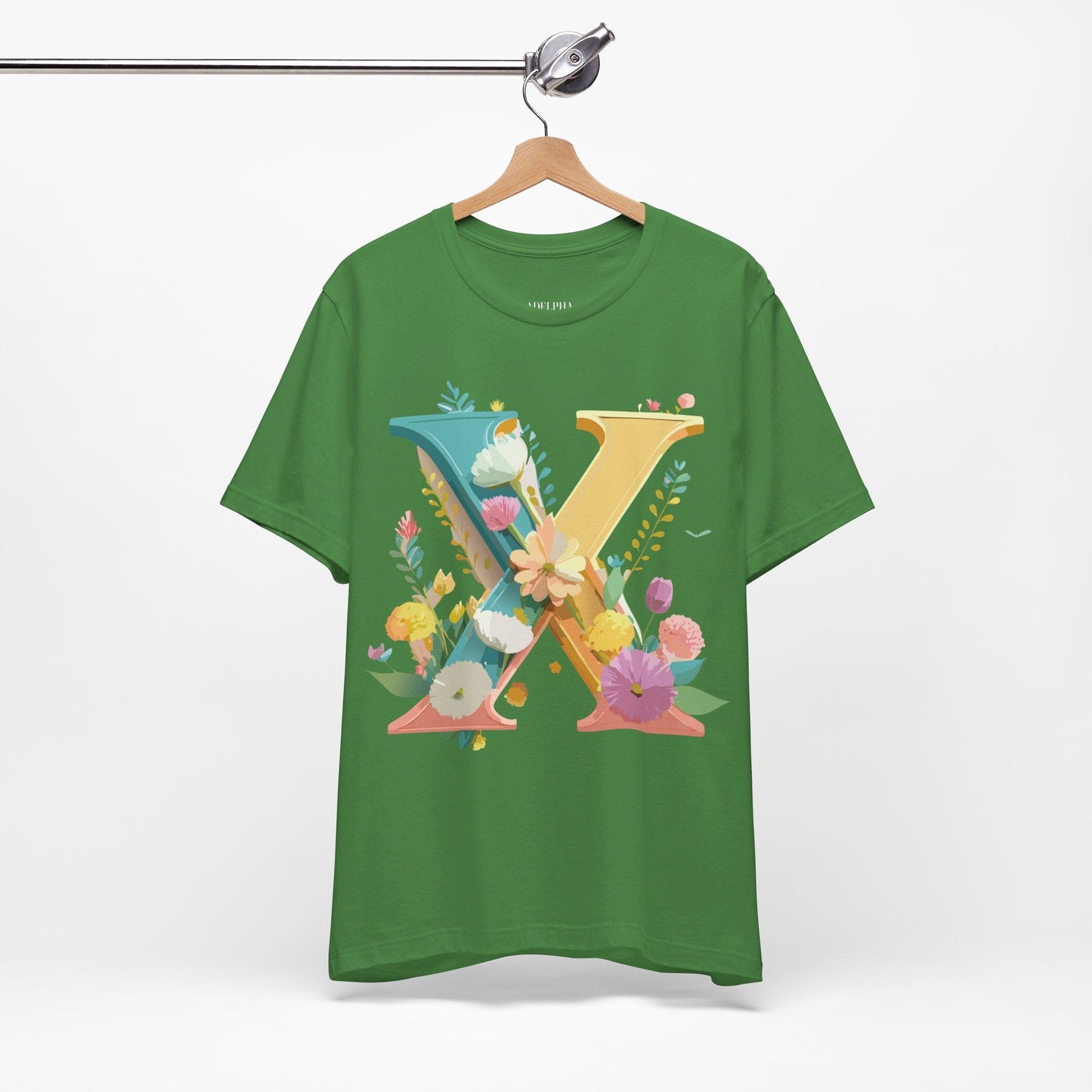 Letter X Shirt Unisex Graphic Tee Adelpha Vintage Inspired Artwork Short Sleeve Edition