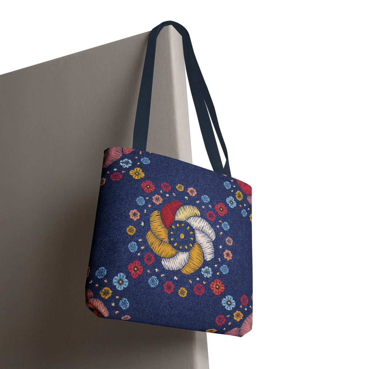 Denim Fabric Imitation Print Unisex Canvas Bag Poly Spun 3 Sizes Tote Bag 153