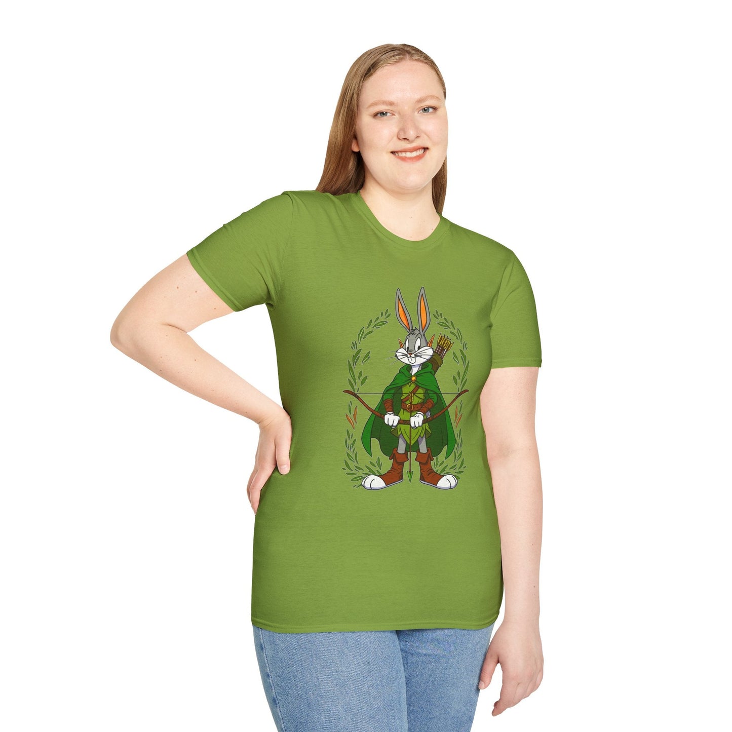 Bugs Bunny T Shirt Cartoon Art Tee Unisex Gildan Softstyle 64000 100 Percent Ring Spun Cotton