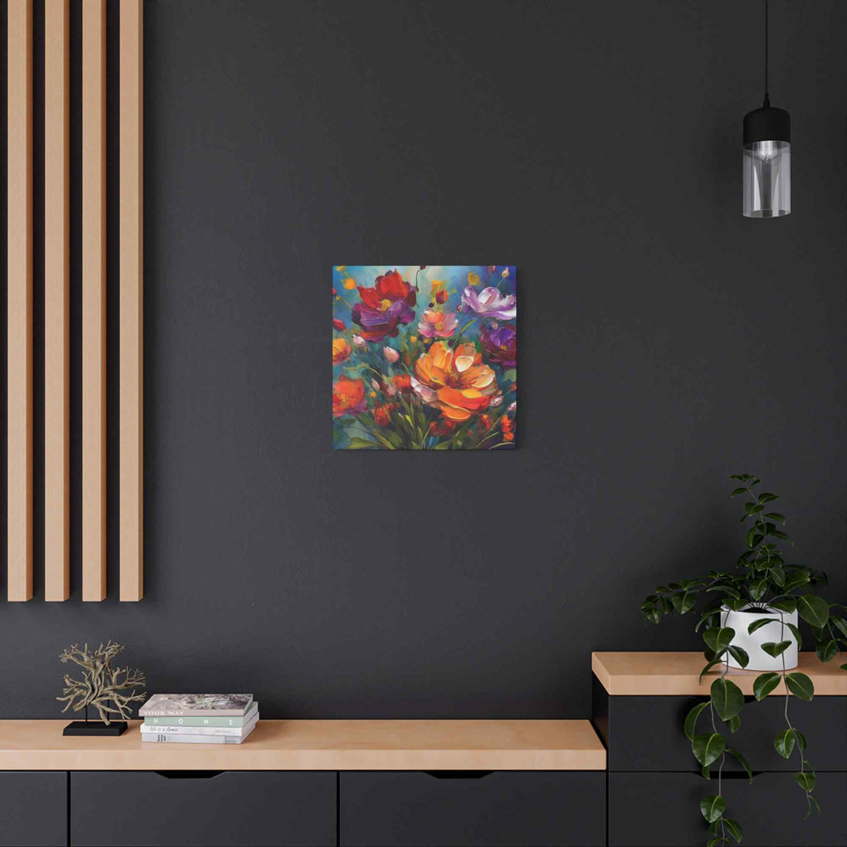 Flowers Print Canvas, Floral Oil Paint Print 20x20, 24x24, 30x30, 32x32, 36x36, Floral Art Design Print Non-Frame MC-14