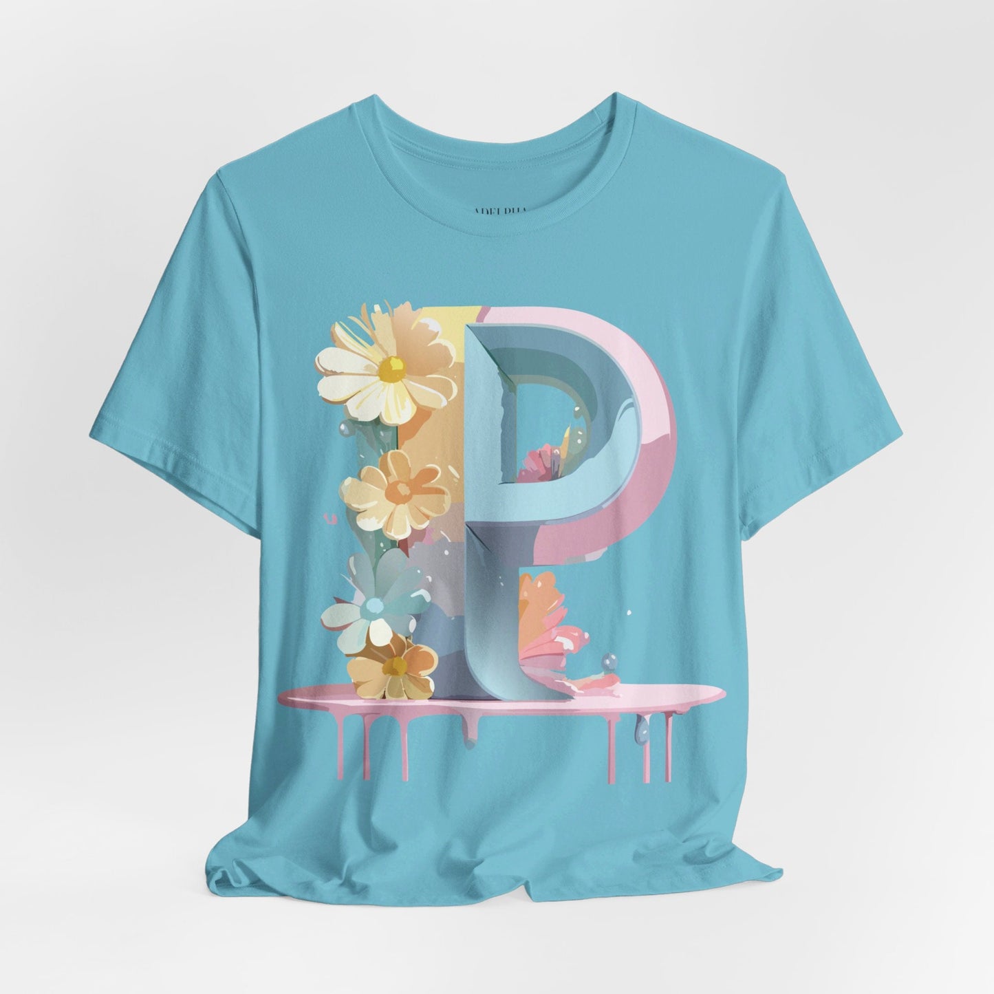 Adelpha Letter P Graphic T Shirt Unisex Vintage Inspired Art Tee for Everyday Style