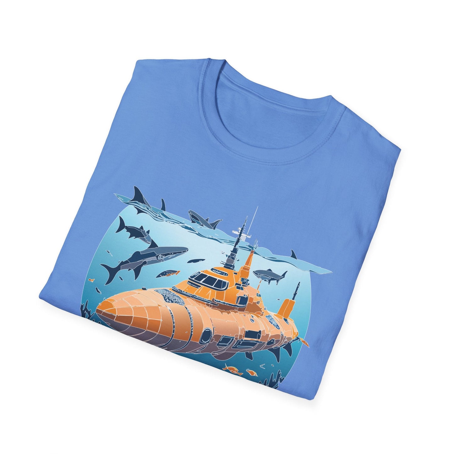Ocean Graphic Tee Shirt Unisex Softstyle 64000 Gildan Lightweight Breathable Ocean Design U Boat