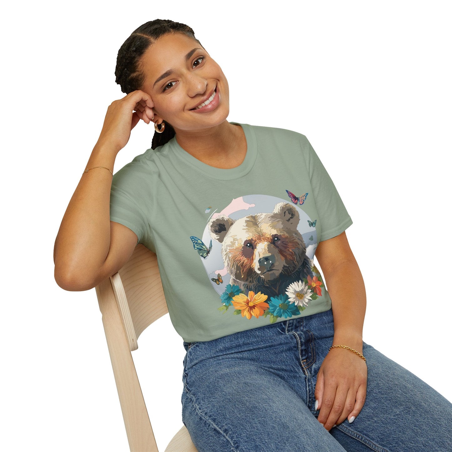 Bear T Shirt Unisex Gildan Softstyle Cotton Tee With Teddy Bear Design Lightweight Comfort