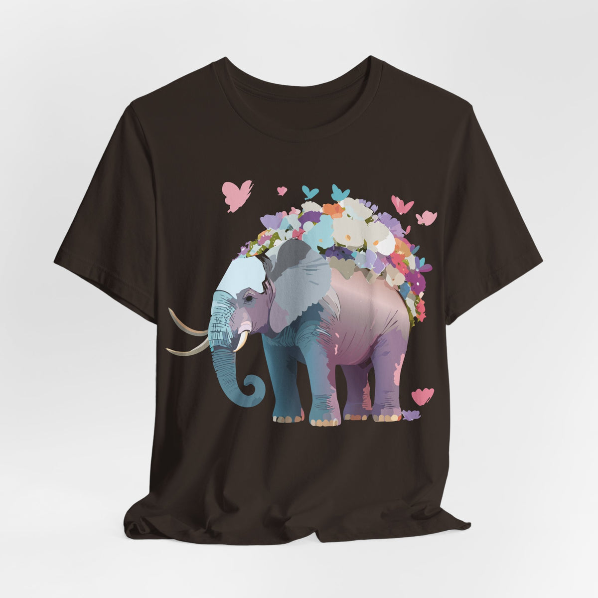 Elephant Graphic Unisex Cotton Bella+Canvas Tee with Art Animal Design e136