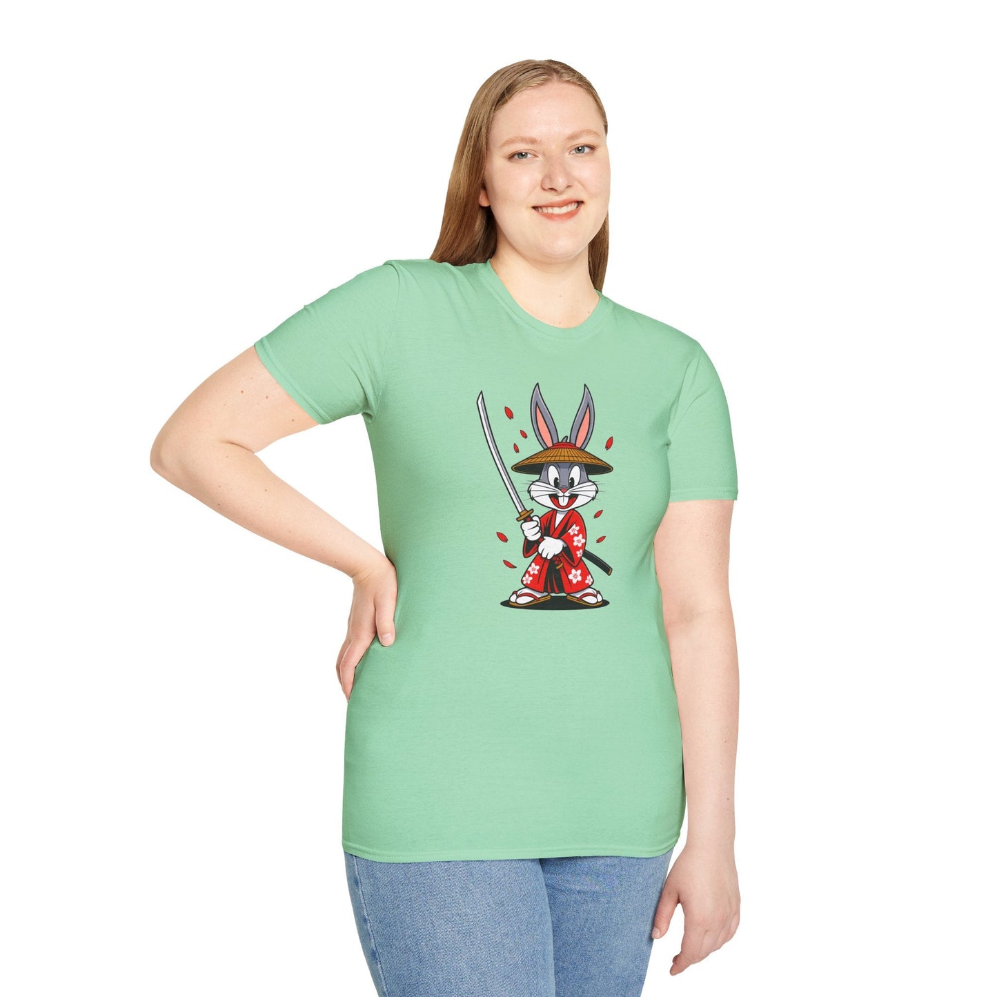 Cartoon Bunny Graphic Unisex Cotton Animal Animation Artwork Design Tee 33