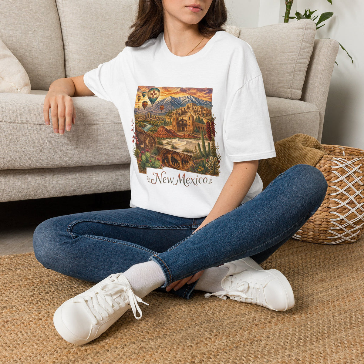New Mexico State Travel Tourist Graphic Design Unisex 100 Cotton Gildan T-Shirt