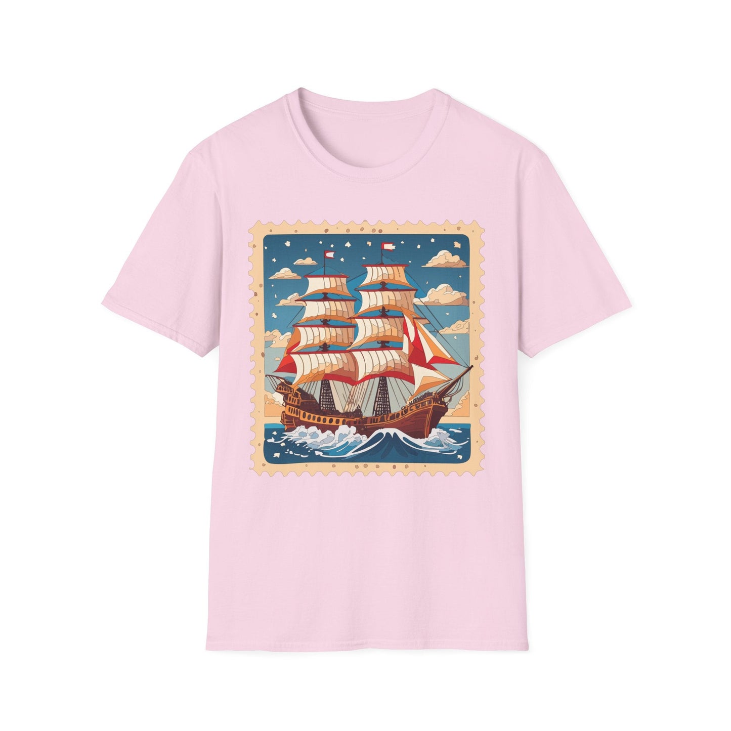 Ship T Shirt Unisex Frigate Vessel Tee Gildan Softstyle 64000 100 Percent Ring Spun Cotton