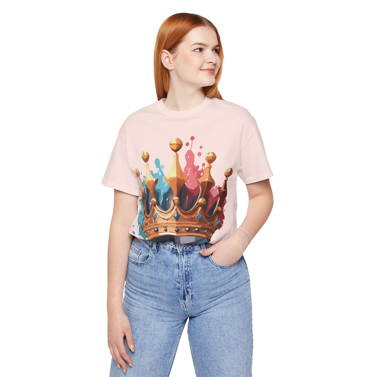 Crown Graphic Unisex Cotton Bella+Canvas Tee with Art Design m18