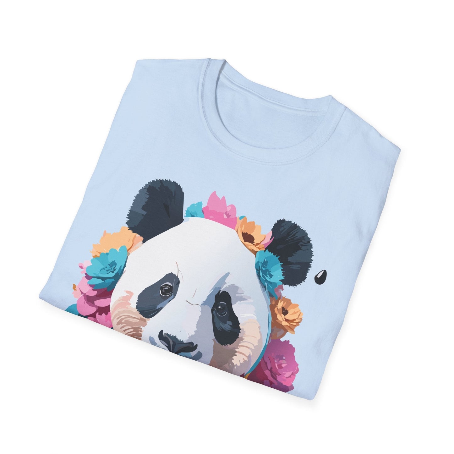 Unisex Panda Shirt Softstyle Cotton Tee For Everyday Wear With Cute Animal Print