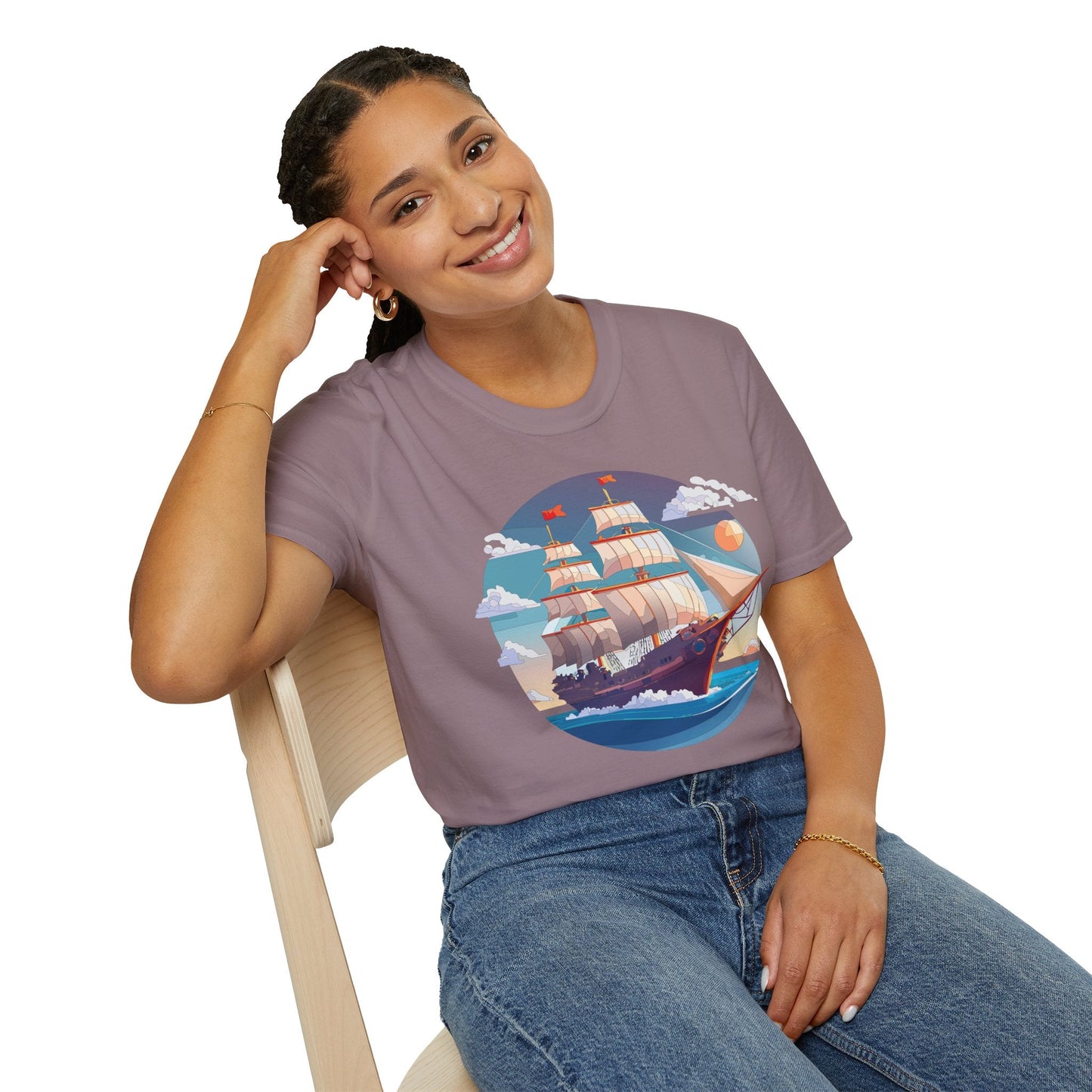 Nautical Ship T Shirts Frigate T Shirts Vessel Tee Shirt Unisex Softstyle T Shirt