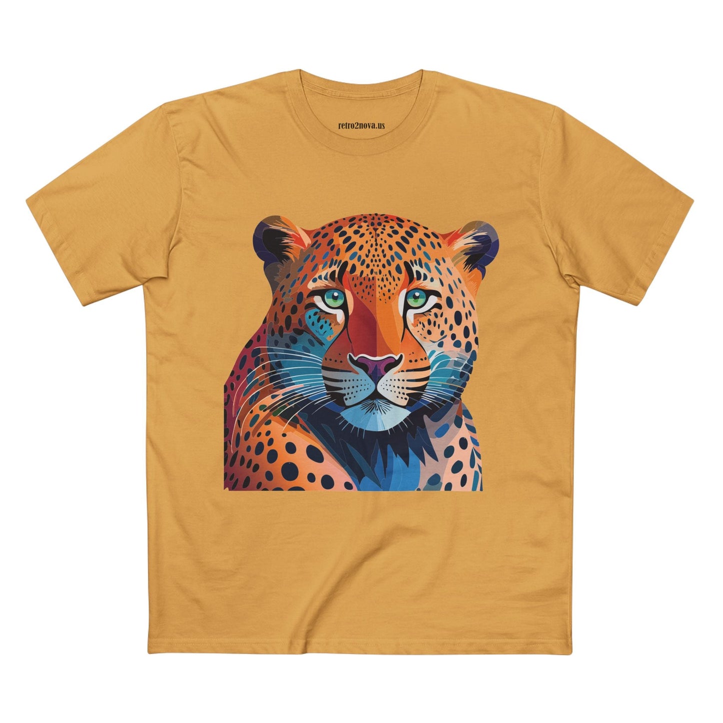 Unisex Cheetah Shirt Premium Cotton Tee With Original Art Design From Retro2Nova Art Collection Soft Breathable Comfort