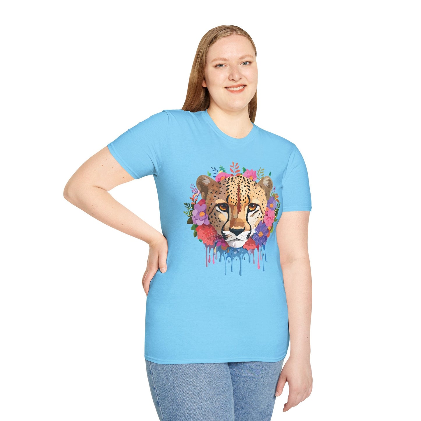 Cheetah Print Shirt Softstyle Tee Gildan 64000 100 Percent Ring Spun Cotton