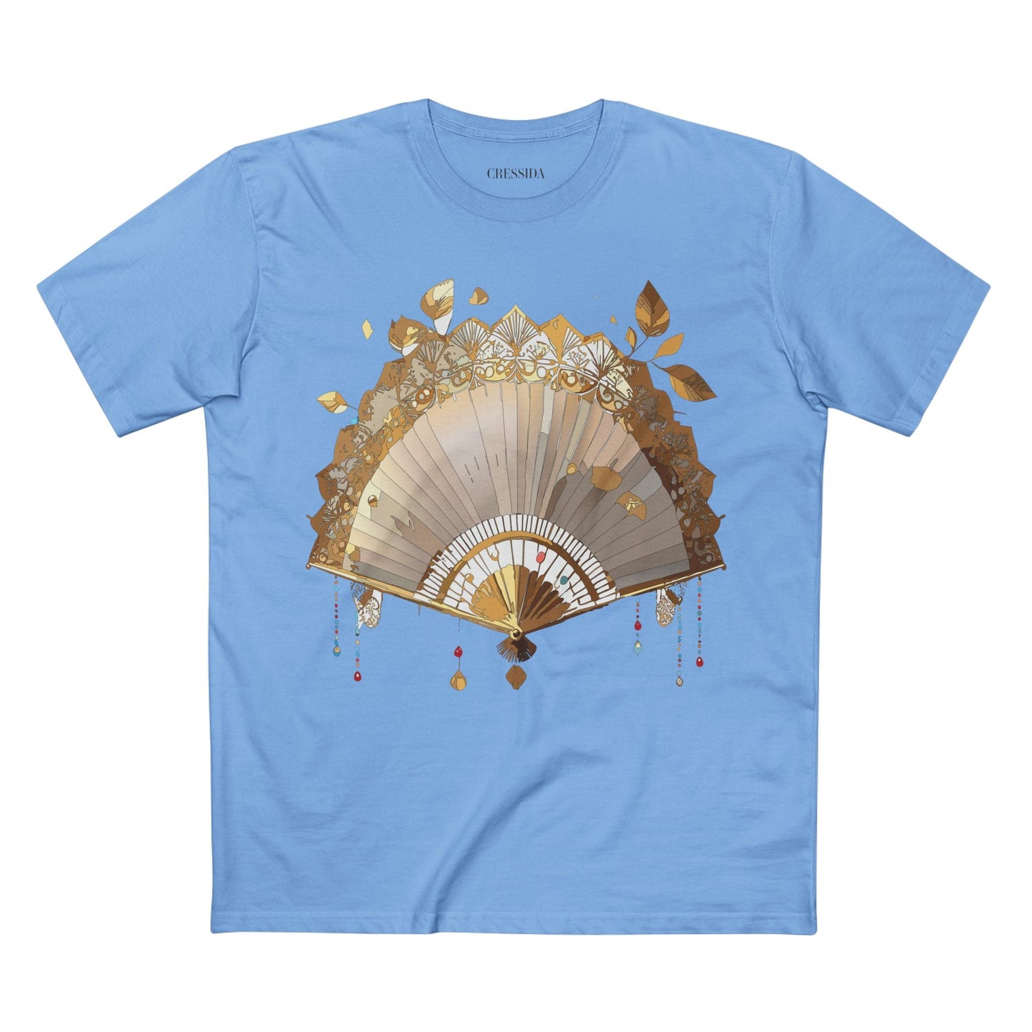 Antique Fan Graphic Design T-Shirt Unisex 100 Cotton Floral Carnival Artwork Tee 12