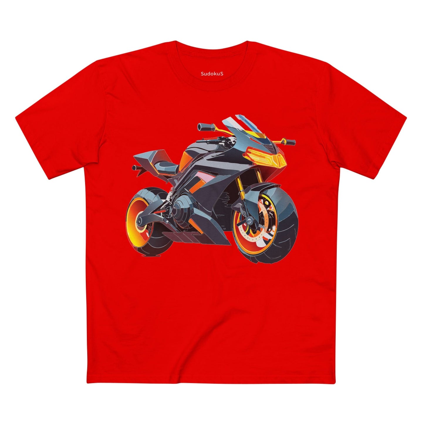 Moto Bike Graphic Unisex 100 Cotton Staple Tee 21