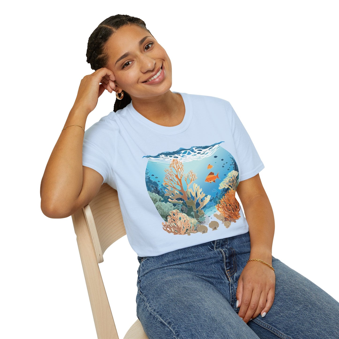 Ocean Tee Shirt Unisex Gildan Softstyle Cotton Tee Shirt 64000 Lightweight Breathable Comfort