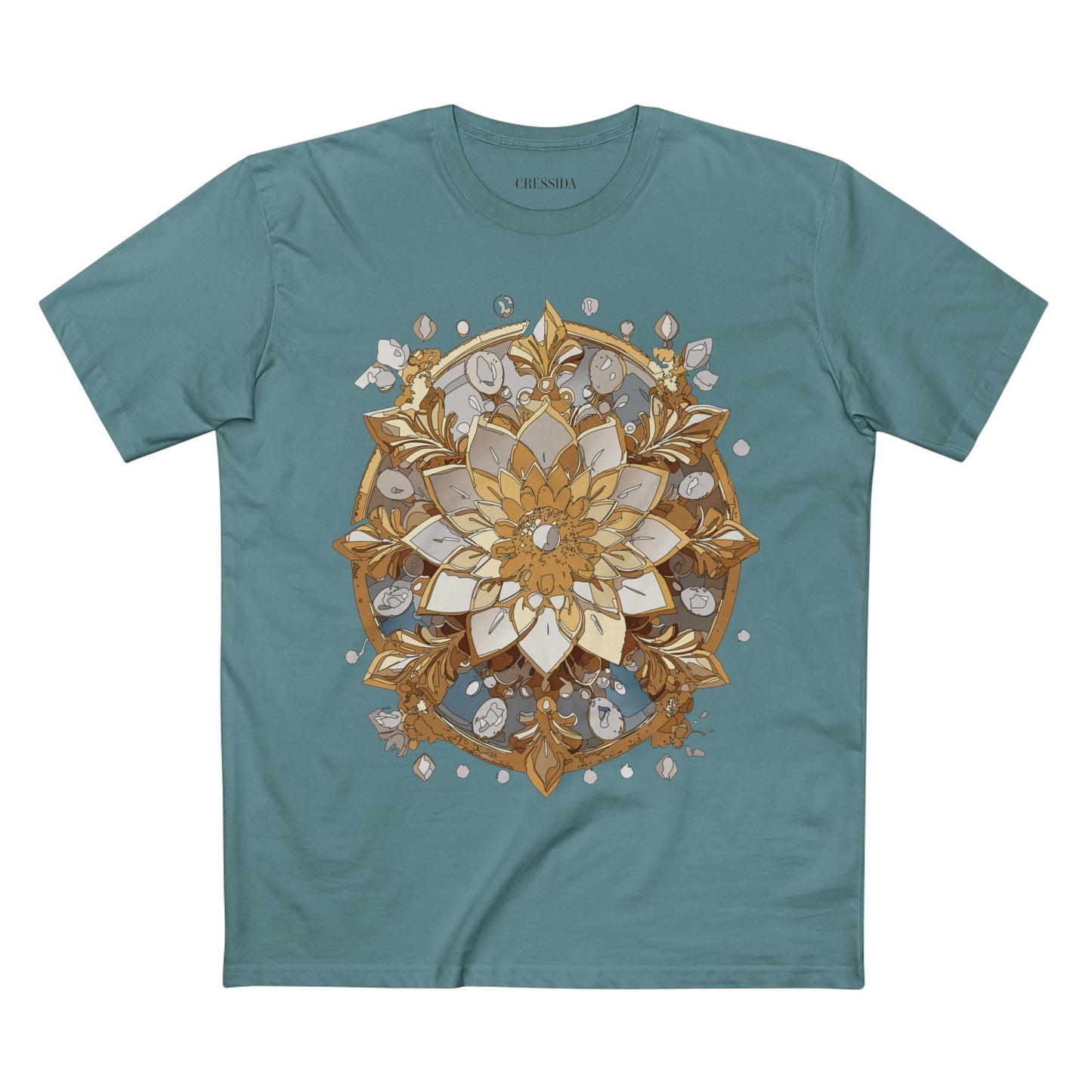 Floral Graphic T-Shirt Unisex 100 Cotton Art Design with Antique Flowers Tee 21