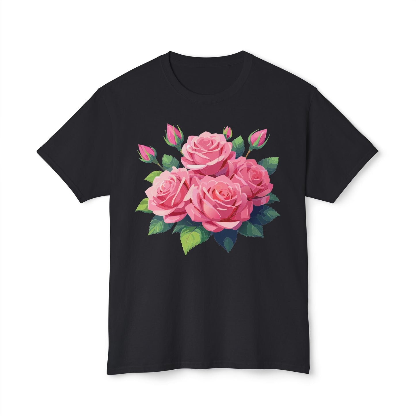 Unisex Floral T Shirt With Vintage Flowers Art Print Cotton Tee USA Made Premium Comfort