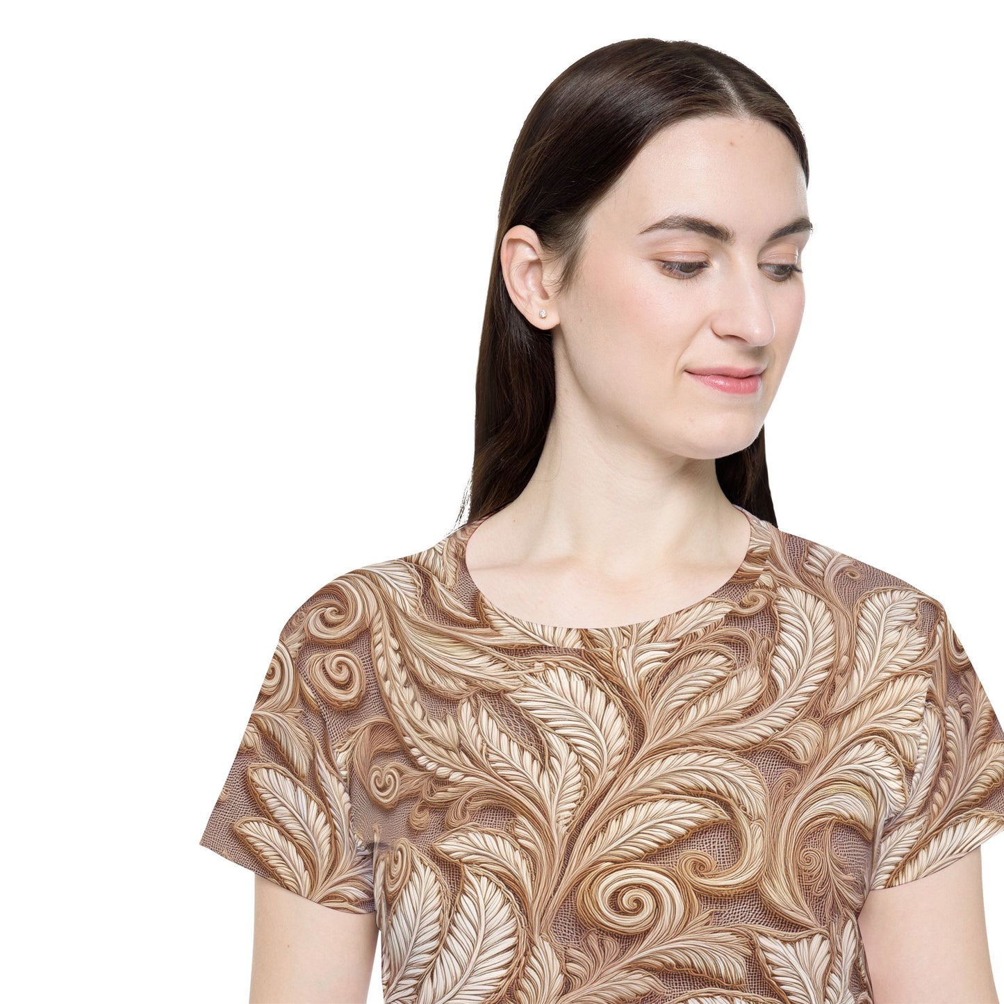 Lace Print Poly Shirt, Poly Shirt with Lace Print, Lace Shirt 70