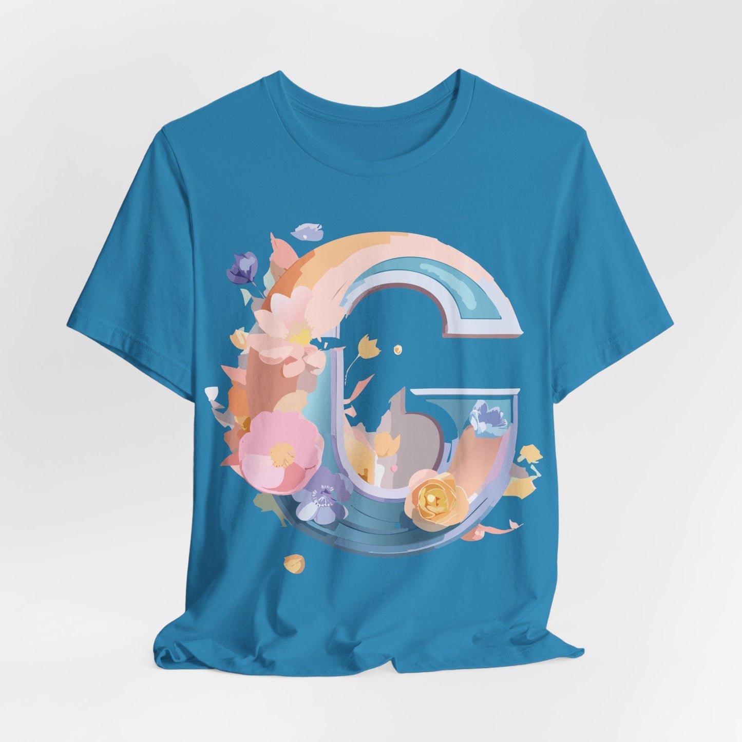 Letter G Shirt Graphic Tee Unisex Short Sleeve Vintage Inspired Artwork Adelpha Print