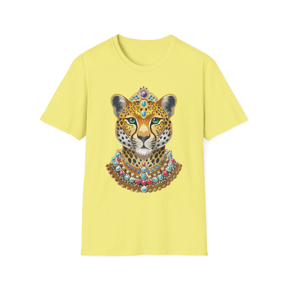 Jeweled Leopard Face T-Shirt | Regal Animal Portrait Tee