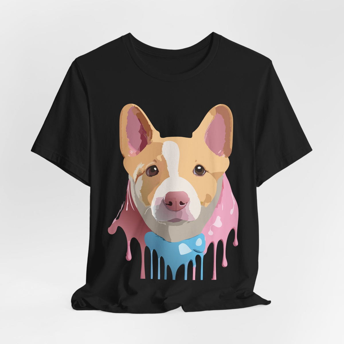 Dog Graphic Unisex Cotton Bella+Canvas Tee with Art Animal Design e119