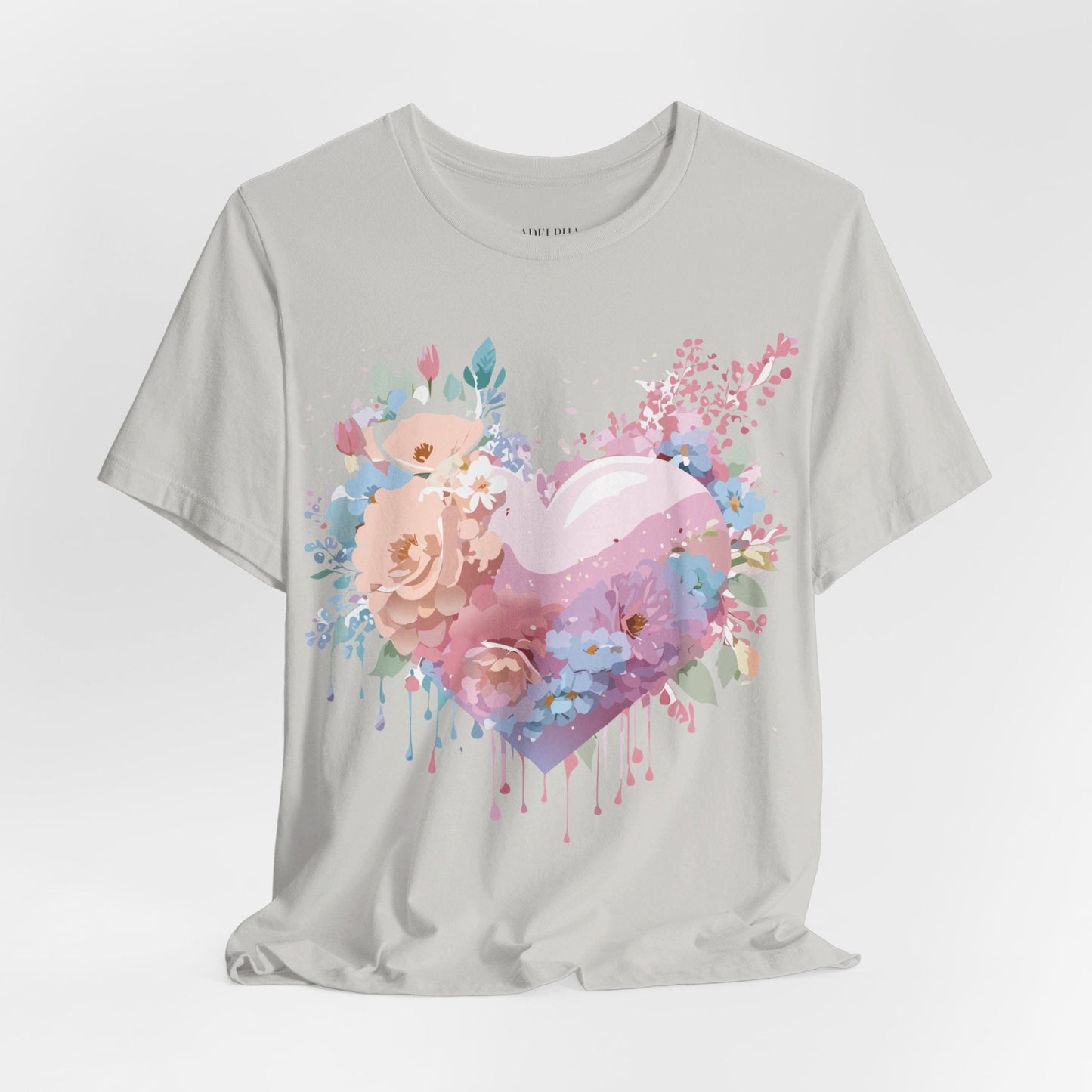 Valentine Day Graphic Unisex 100 Cotton Vintage Artwork with Love and Flower Design Tee 29