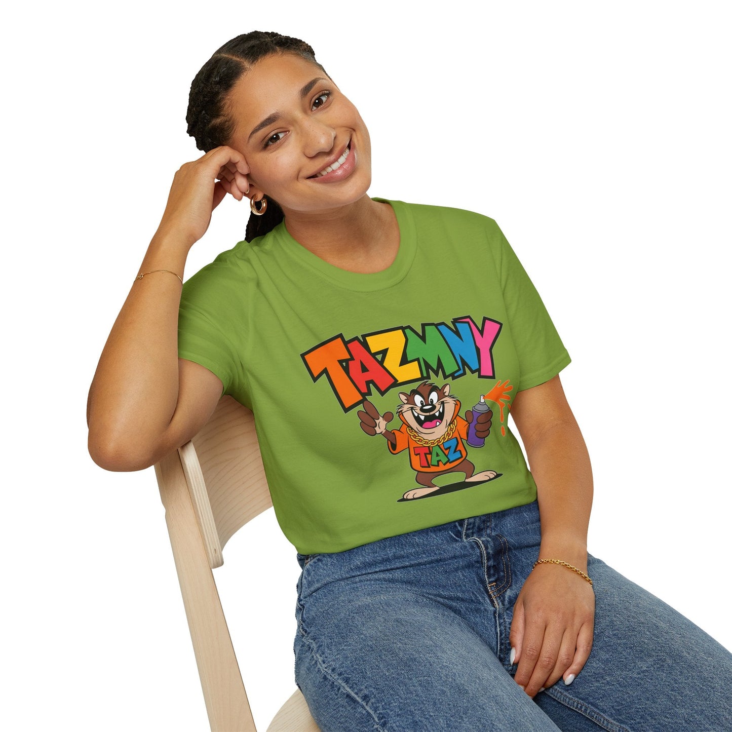 Unisex Cartoon T Shirt With Animation Print Funny Animals Softstyle Tee From Gildan 64000
