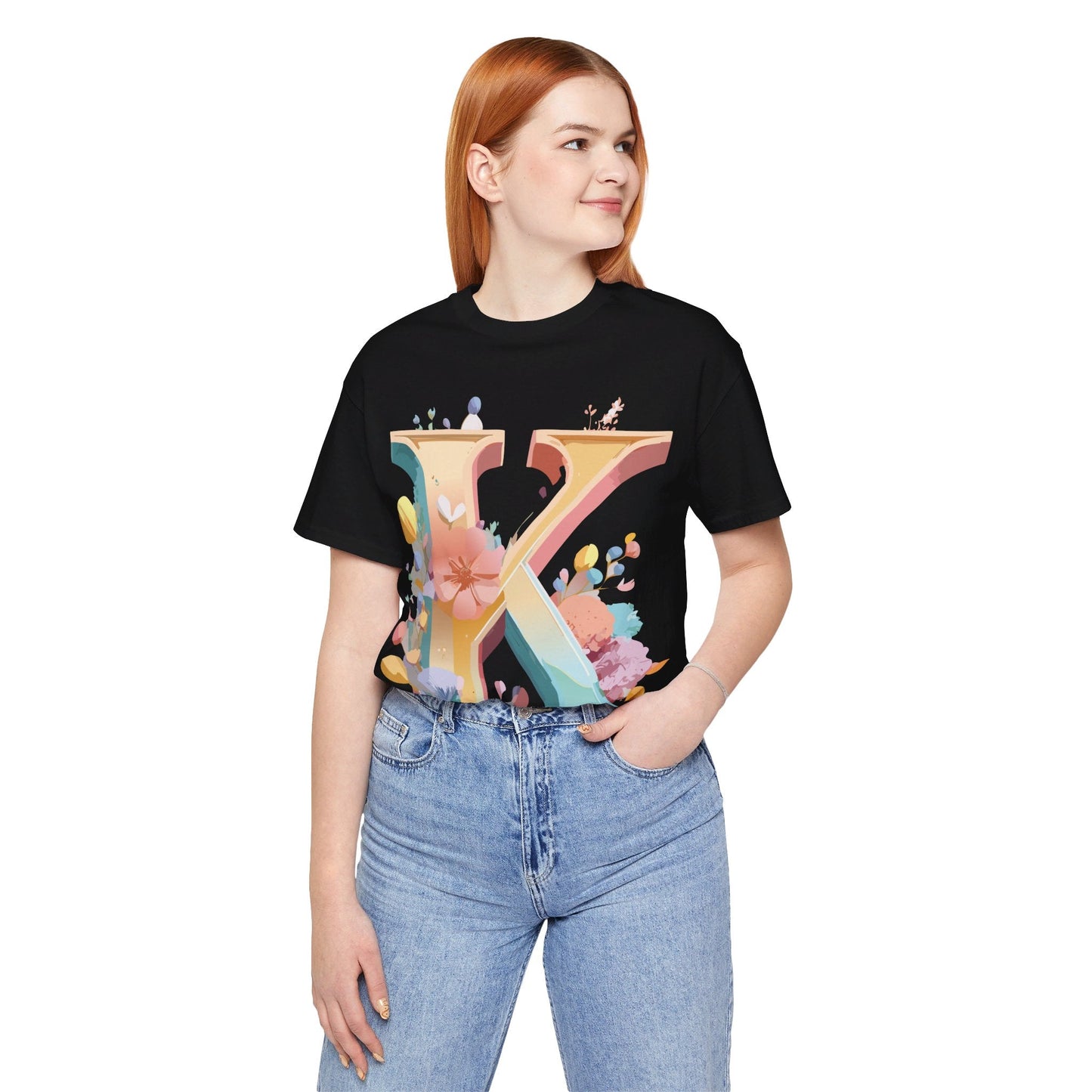 Unisex Letter K Graphic Tee By Adelpha Vintage Inspired Artwork Short Sleeve Shirt