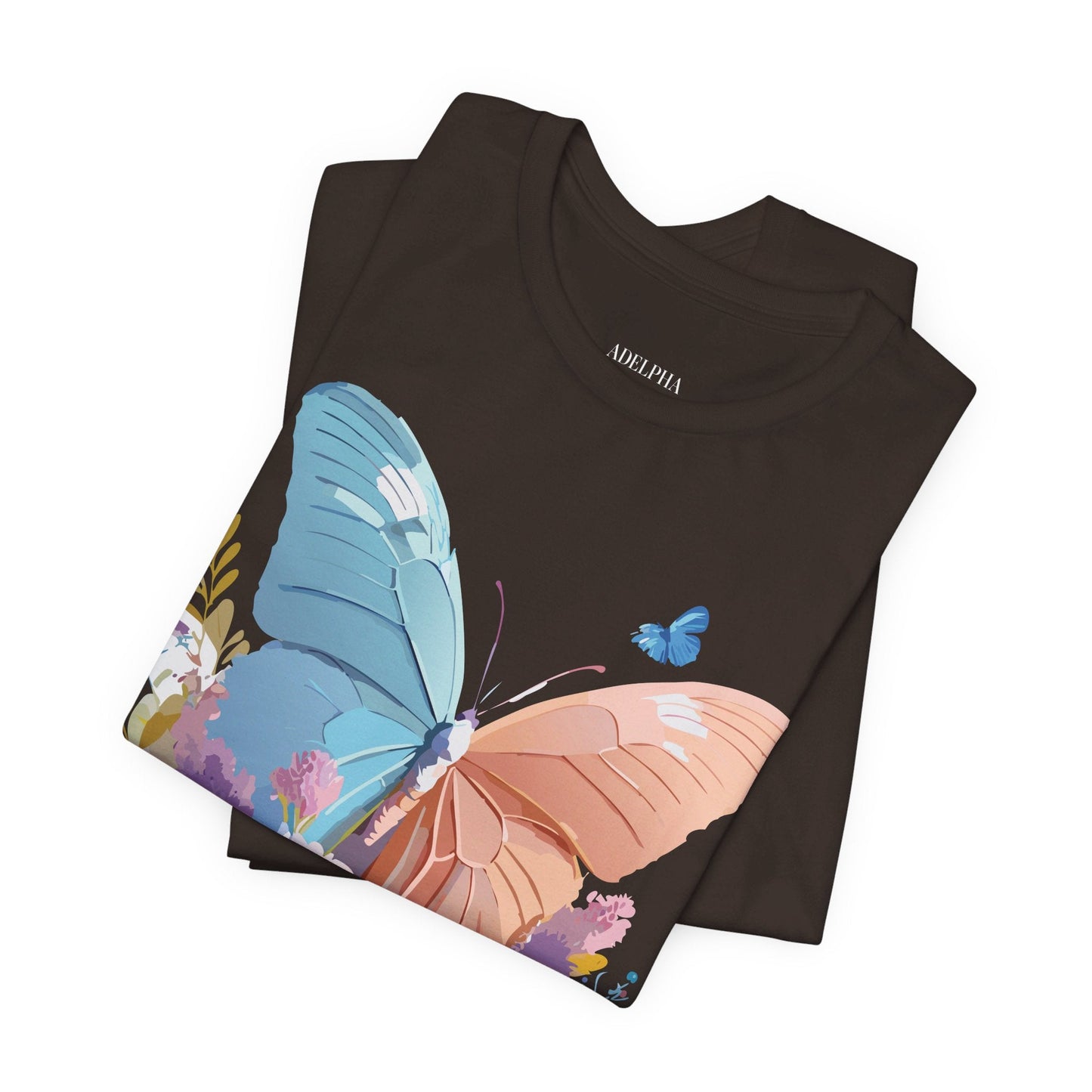 Butterfly Graphic Unisex 100 Cotton Lightweight Vintage Floral Design Jersey Tee 3