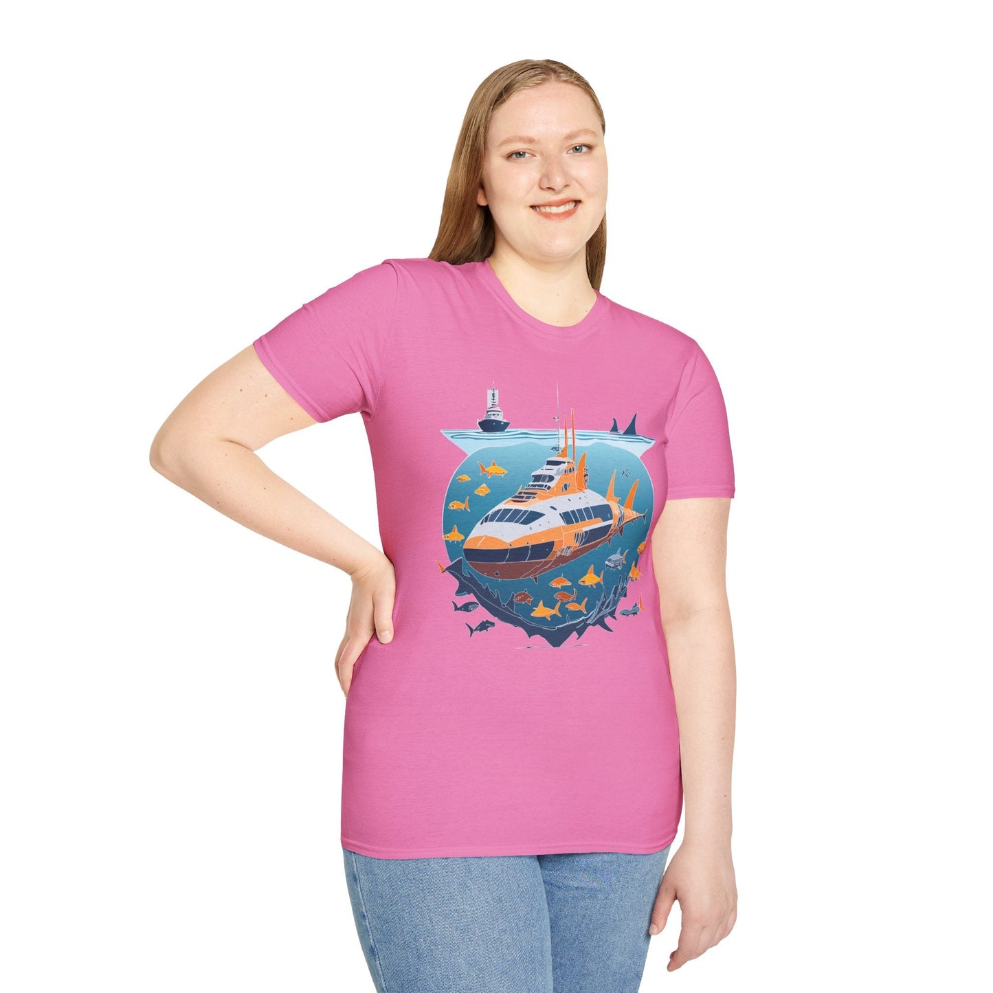 Ocean Tee Shirt Unisex Short Sleeve Gildan Softstyle 64000 Premium Comfort Ocean Artwork
